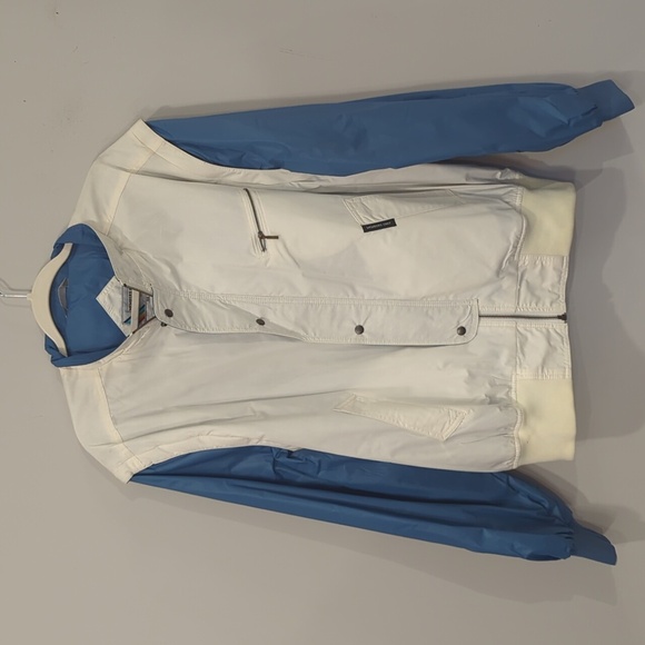 Vintage Members Only Jacket‎ size 46 White Blue 3 in 1 Convertible Vest - Picture 1 of 16